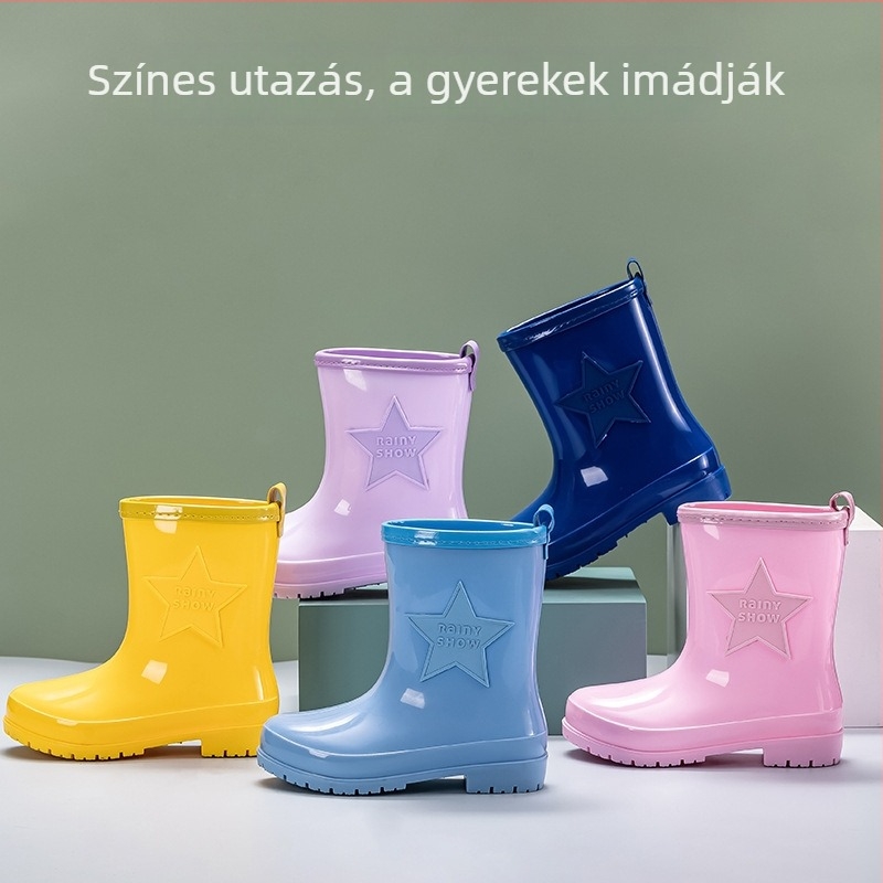 Középmagas esőcsizmák gyerekeknek, méret 27-40, könnyűek, csúszásmentesek, uniszex, iskolásoknak