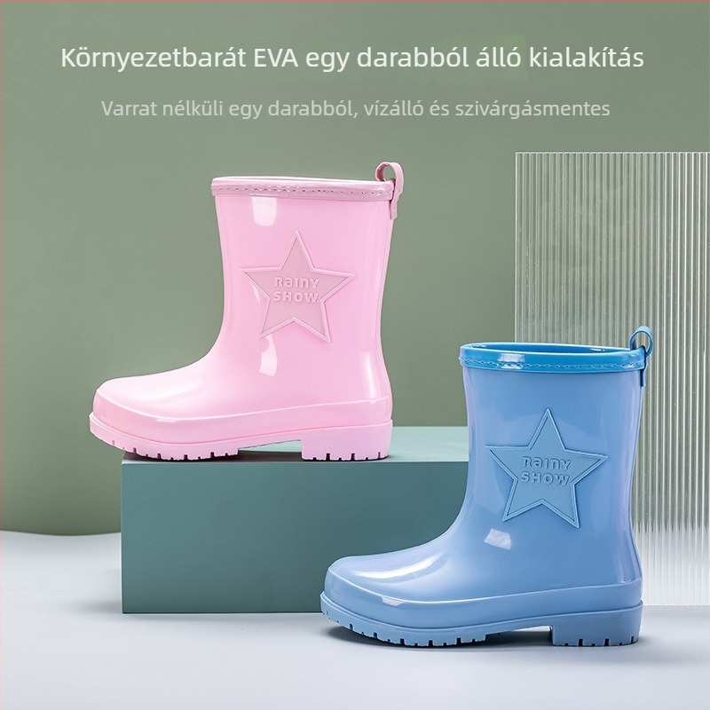Középmagas esőcsizmák gyerekeknek, méret 27-40, könnyűek, csúszásmentesek, uniszex, iskolásoknak