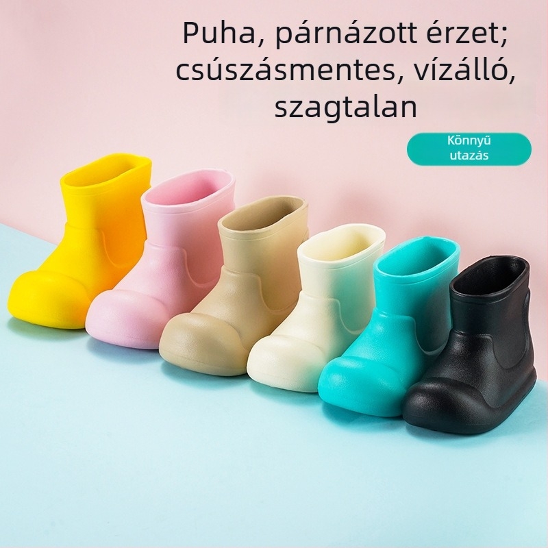 Gyerekek EVA esőcsizmái, karikatúra mintával, macaron színűek, vízálló