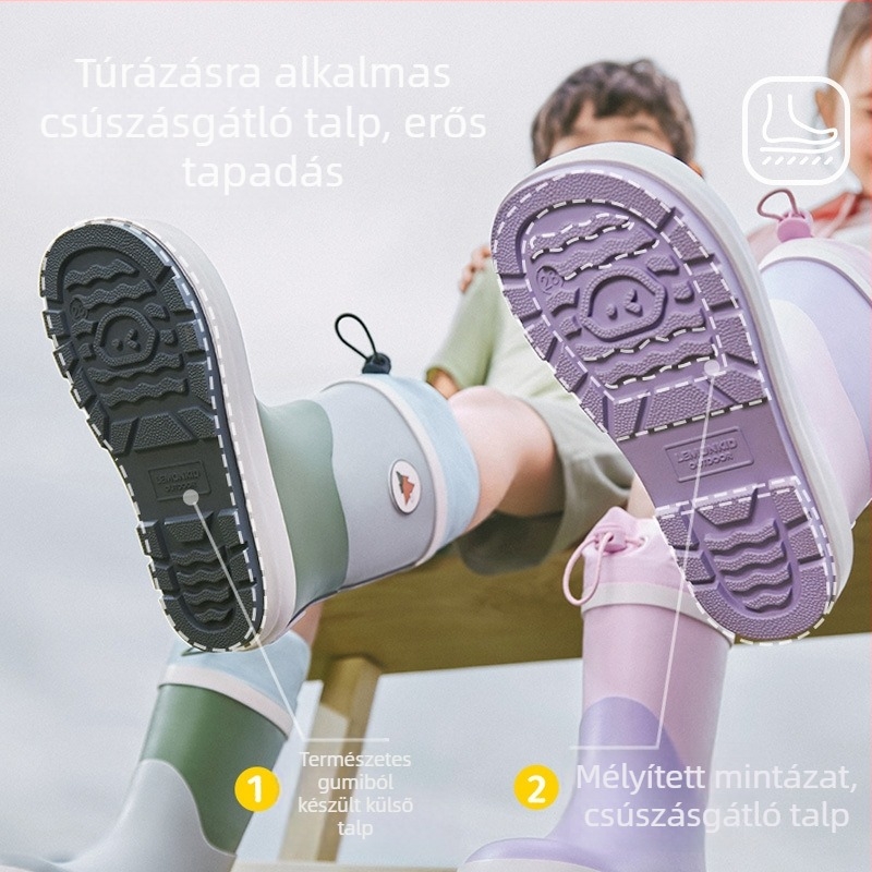 LEMON BABY Gyerekek Esőcsizmája – Gumiból, csúszásmentes, fiúk és lányok számára, magas szár