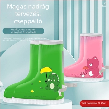 Esőcsizma gyerekeknek PVC felsőrésszel, alacsony csőmagasság, lapos sarok, közepes vastagság, 1–3 éves korosztálynak
