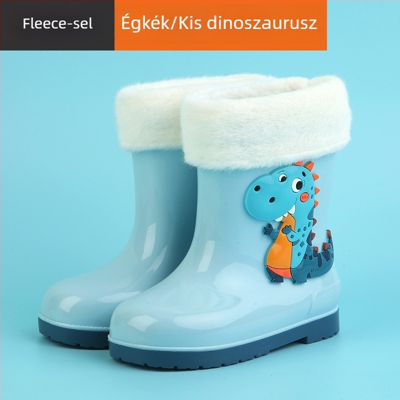 Gyerekeknek való esőcsizma PVC felsőrésszel, cartoon mintával, egész éves használatra, 4–16 éveseknek