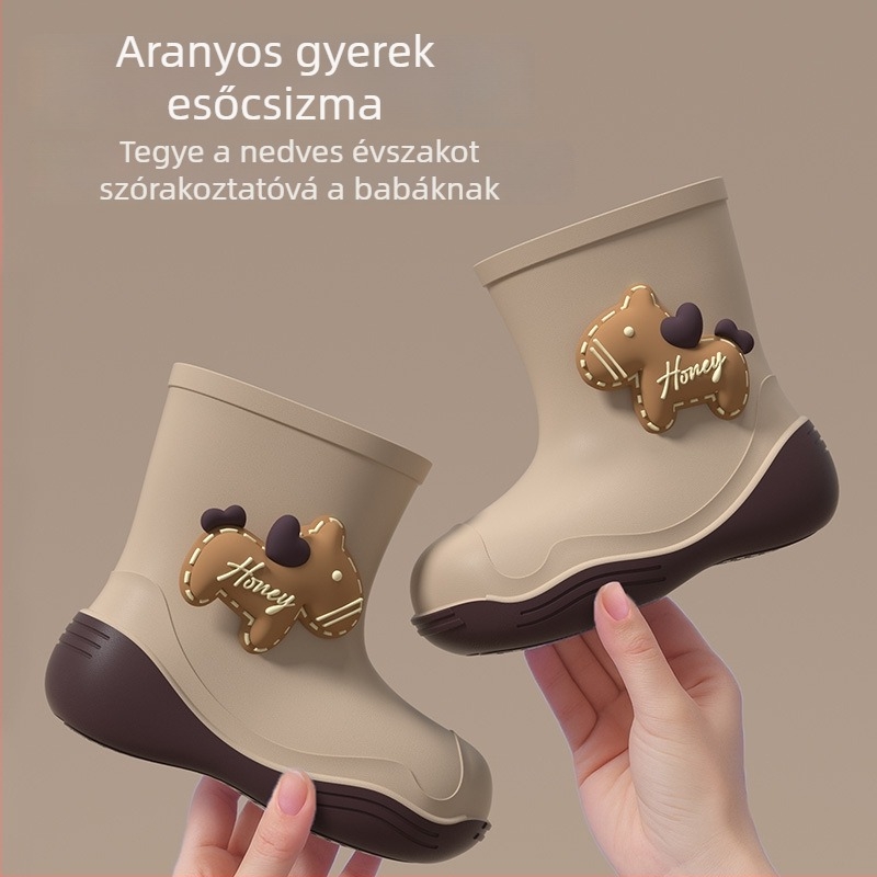 Gyerek PVC esőcsizma Cartoon mintával, minden évszakhoz, levehető béléssel, uniszex, 1–12 éveseknek