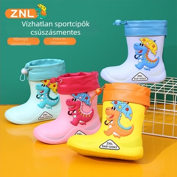 Rajzfilm jellegű gyerek esőcsizma, meleg fleece bélésse, könnyű, vízálló, kültéri, uniszex, új stílus