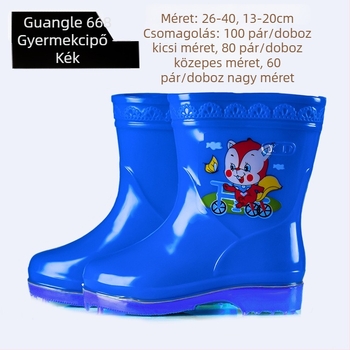 Új divat gyerek esőcsizma PVC, alacsony sarokkal, rajzfilm mintával, minden évszakhoz