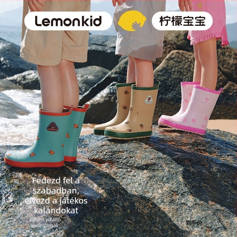 Lemon Baby gyerekek esőcsizmái, gumiból készült, vízállóak fiúknak és lányoknak