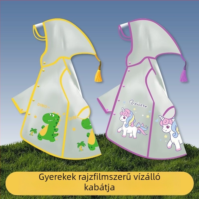 Hosszú EVA esőponcsó kislányoknak 1–3 éveseknek, iskolai viselet, vízálló