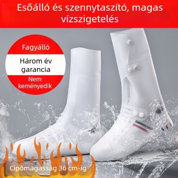 Vízálló cipővédők férfiaknak, nőknek és gyerekeknek; magas cső, vastagított, csúszásmentes és kopásálló védelem esőcipőkhöz.