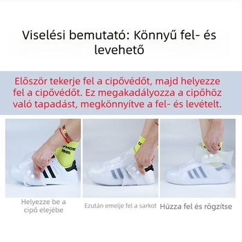 Vízálló cipővédők férfiaknak, nőknek és gyerekeknek; magas cső, vastagított, csúszásmentes és kopásálló védelem esőcipőkhöz.