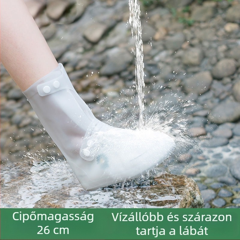 Vízálló cipővédők férfiaknak, nőknek és gyerekeknek; magas cső, vastagított, csúszásmentes és kopásálló védelem esőcipőkhöz.