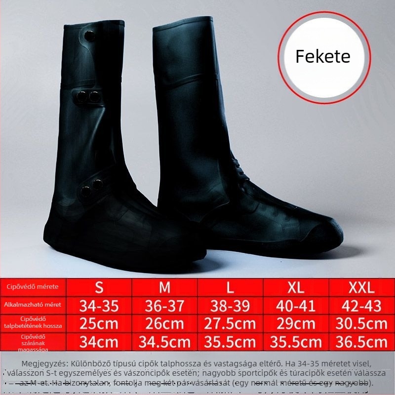 Vízálló cipővédők férfiaknak, nőknek és gyerekeknek; magas cső, vastagított, csúszásmentes és kopásálló védelem esőcipőkhöz.