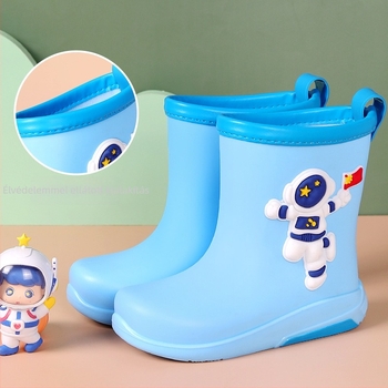 Unisex PVC esőcsizma, fleece-béléssel, vízálló, középmagas szárú, 1–12 éves korosztálynak