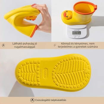 Gyerekeknek szánt esőcsizma 3D-s dinoszaurusz mintával, vízálló és könnyű, csúszásmentes talppal, EVA felsőrész, tavasztól őszig