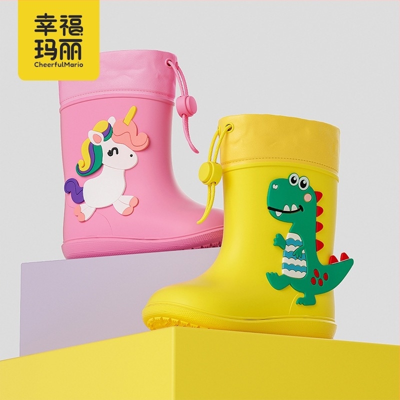 Happy Mary gyerek esőcsizmák húzókötéssel, EVA anyagból, uniszex, minden évszakban használható