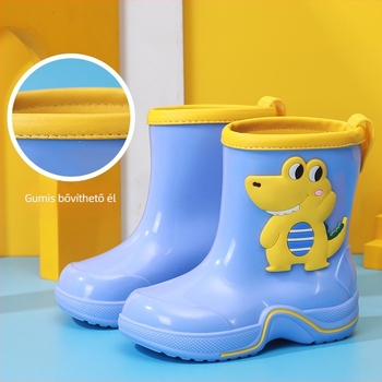 Gyerekeknek készült esőcsizmák Cartoon mintával, csúszásmentes talppal, alacsony sarokkal (1–3 cm), alacsony szár, PVC felső rész