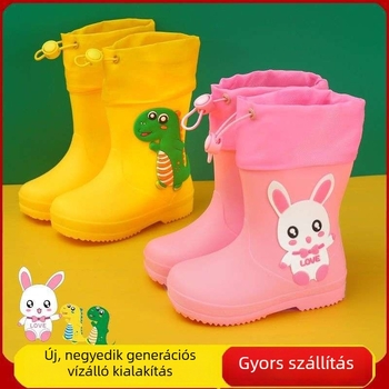 Gyerek PVC esőcsizmák - könnyű, vízálló, csúszásmentes - ősz-tél, 7–12 éveseknek