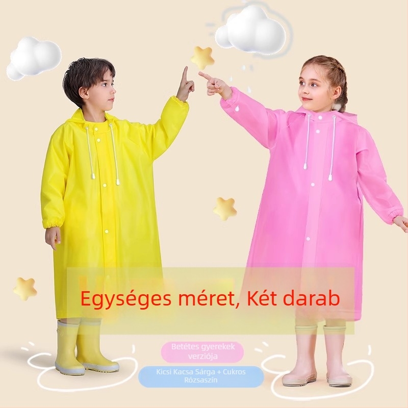 Gyerek esőponcho: vízálló, EVA felső rész, 1–3 éveseknek, óvoda és iskola számára