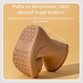 Kapibara gyerek esőcsizma, uniszex, EVA felső rész, csúszásmentes puha talp, alacsony sarkú 1–3 cm, középső cső magasság, 1–12 éves korosztálynak