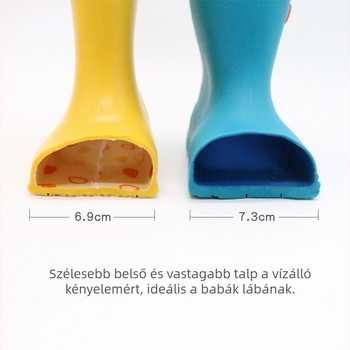 Didankate gyerek esőcsizma – uniszex, középmagas, PVC vízálló, csúszásmentes, könnyű, vastag talp, 4–12 éveseknek