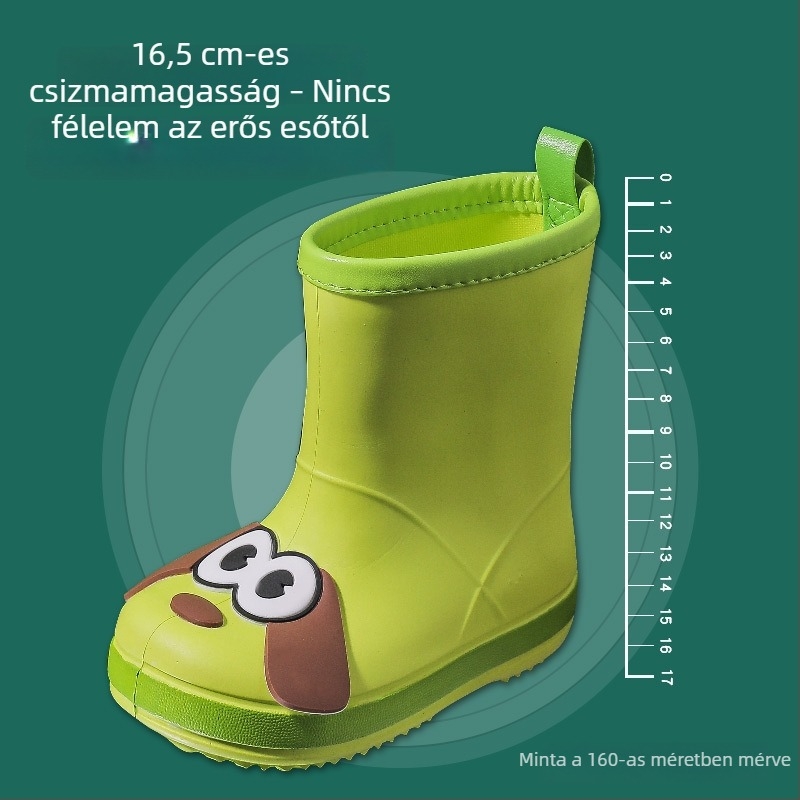 2026 Gyerekeknek készült középmagas esőcsizma, vízálló, rajzfilmszerű mintával, fiúknak és lányoknak