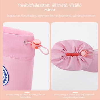 PVC-ből készült gyerek esőcsizma, középmagas, unisex, könnyű, csúszásmentes talppal, egyszínű, 4–12 éveseknek
