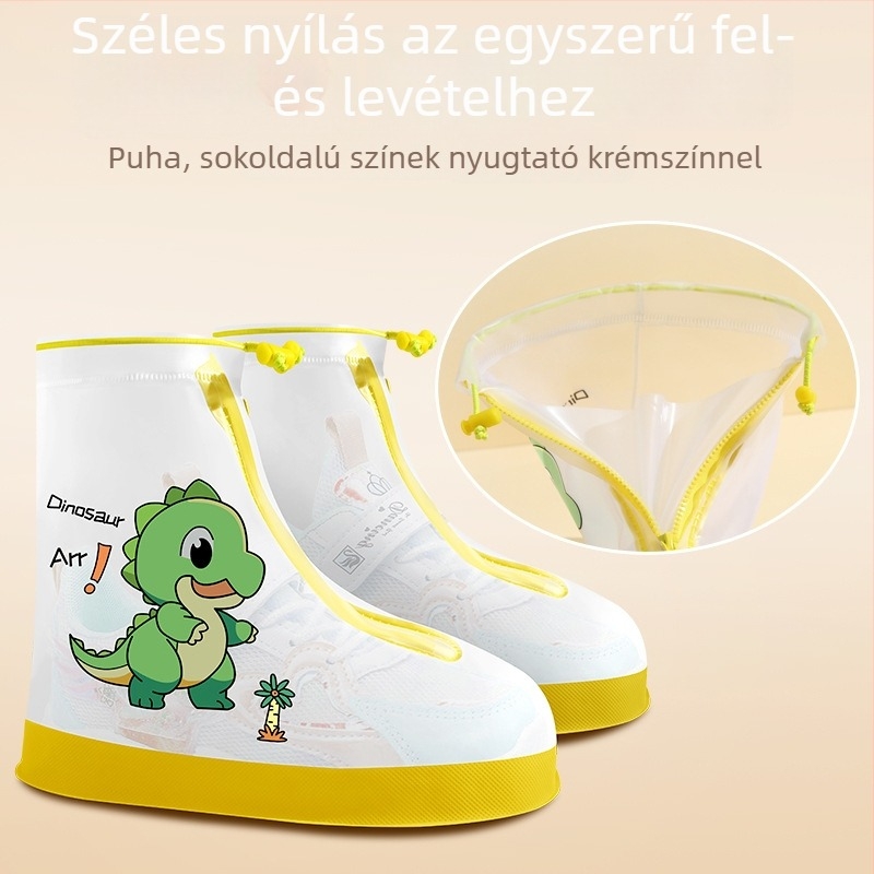 Gyerek PVC cipőfedők karikatúra mintával – vízálló, csúszásmentes, kopásálló, szennyeződés elleni