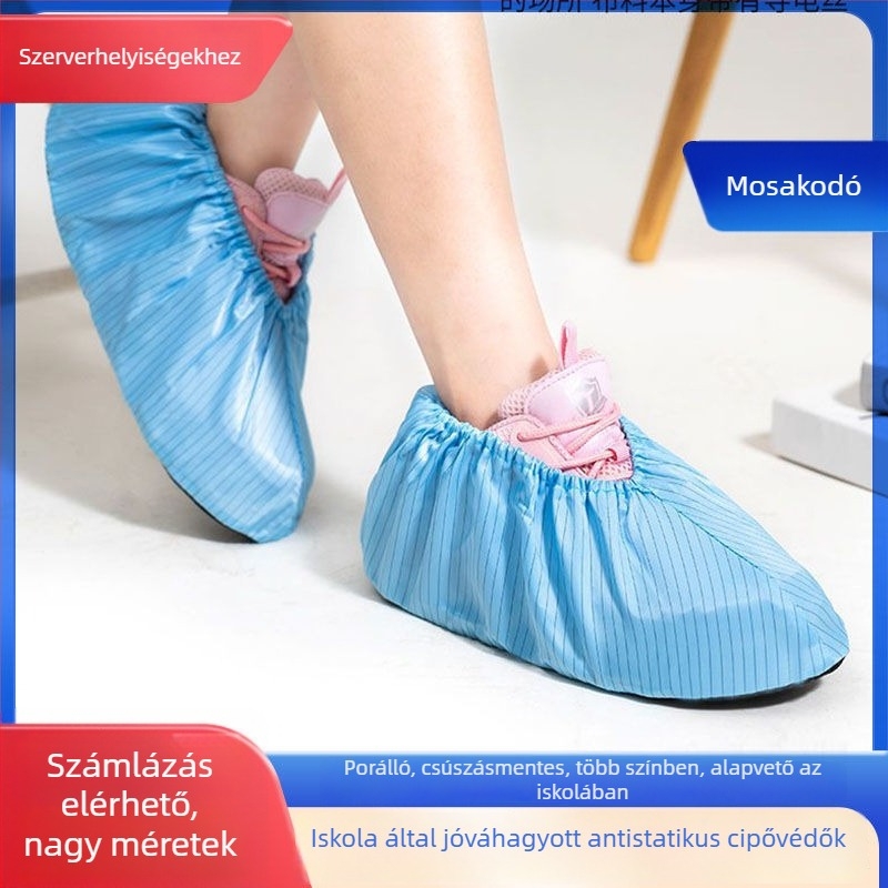 Textil cipővédők számítógépteremhez, antisztatikus, mosható és újrahasználható, diákok számára