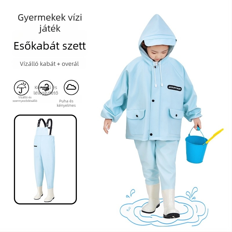 Gyerekeknek való vízálló egyrészes öltözet vízparti játékokhoz – gyorsan szárad, lélegző, szélálló, kopásálló