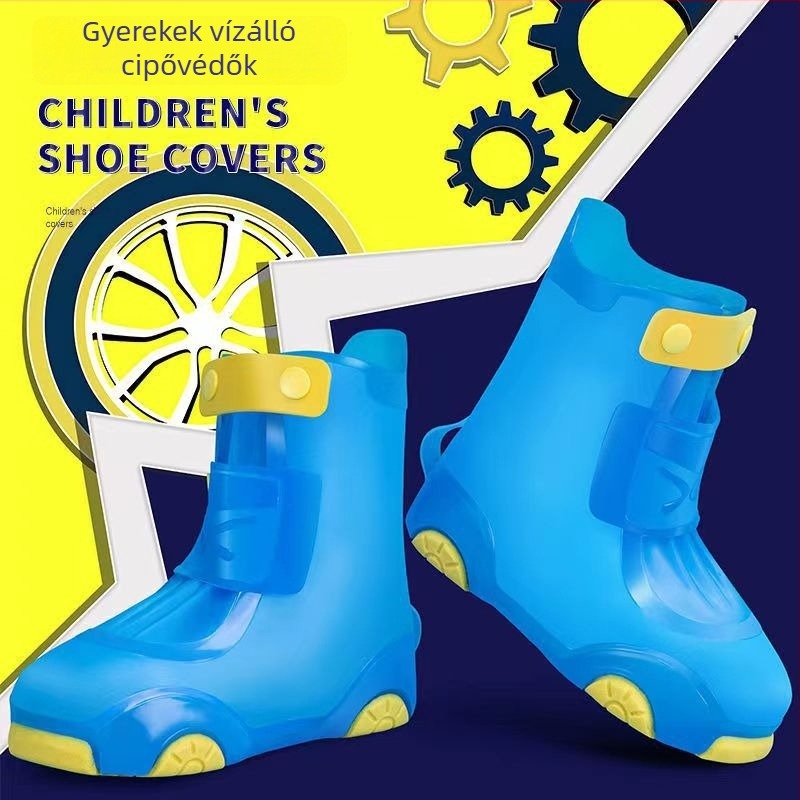 Gyerekeknek készült esőcipővédők, vízállóak, csúszásmentesek, vastagítottak, kopásállóak