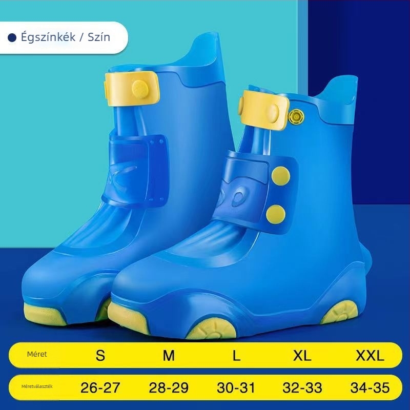 Gyerekeknek készült esőcipővédők, vízállóak, csúszásmentesek, vastagítottak, kopásállóak
