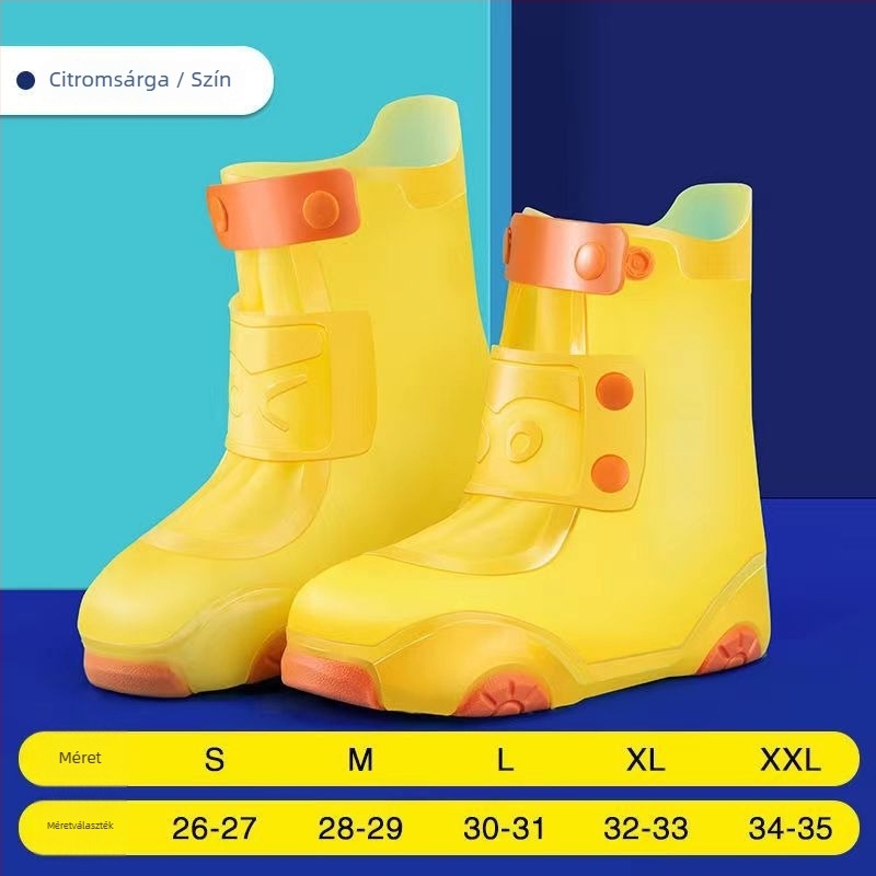 Gyerekeknek készült esőcipővédők, vízállóak, csúszásmentesek, vastagítottak, kopásállóak