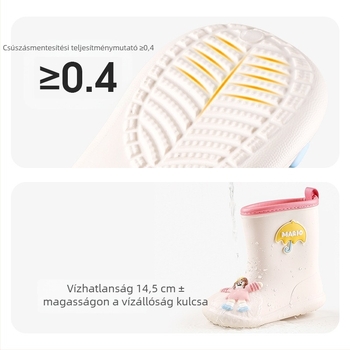 Happy Mary Gyerek esőcsizmák, EVA felső rész, középmagas, karikatúra mintázat