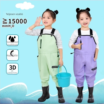 Gyermekek vízálló nadrág tengerparti játékhoz, PVC anyag, lélegző, vízálló, szélálló, uniszex, minden évszakra