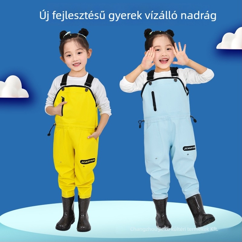 Gyermekek vízálló nadrág tengerparti játékhoz, PVC anyag, lélegző, vízálló, szélálló, uniszex, minden évszakra