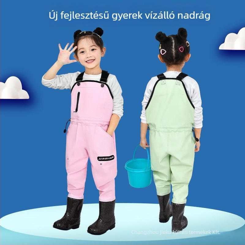 Gyermekek vízálló nadrág tengerparti játékhoz, PVC anyag, lélegző, vízálló, szélálló, uniszex, minden évszakra