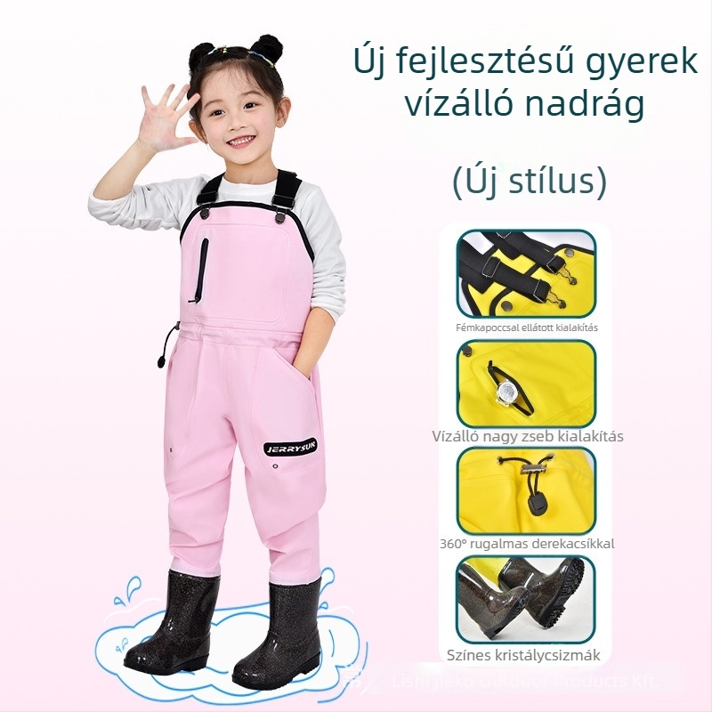 Gyermekek vízálló nadrág tengerparti játékhoz, PVC anyag, lélegző, vízálló, szélálló, uniszex, minden évszakra