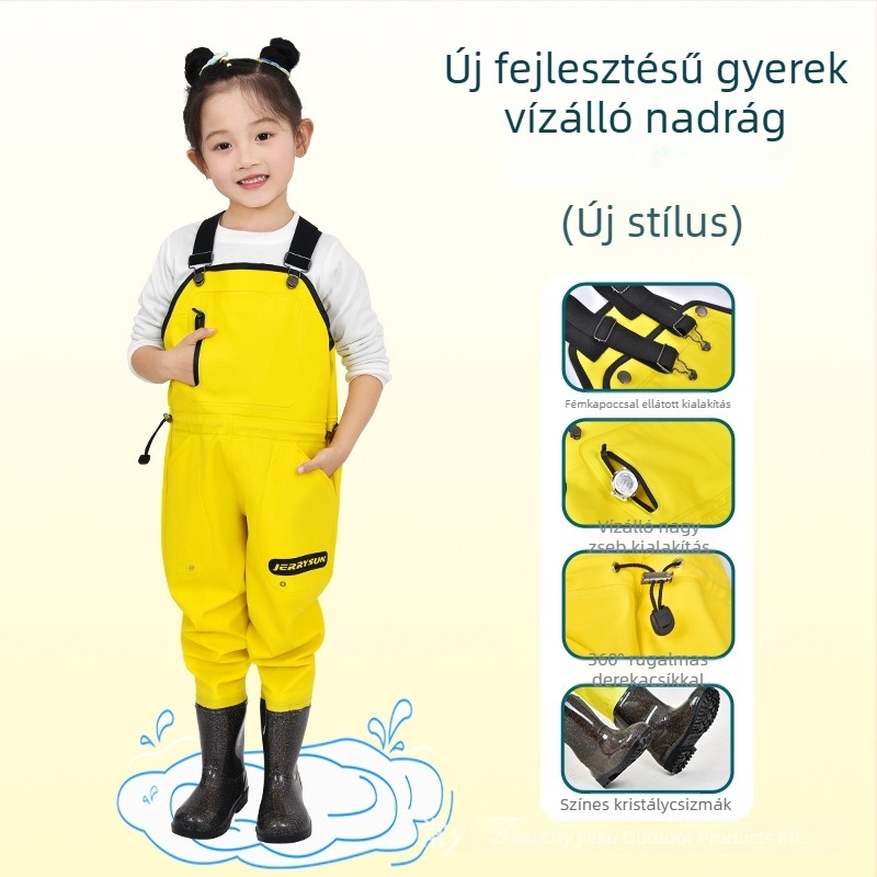 Gyermekek vízálló nadrág tengerparti játékhoz, PVC anyag, lélegző, vízálló, szélálló, uniszex, minden évszakra