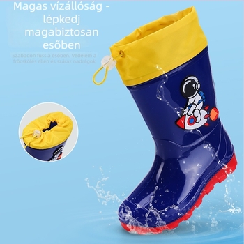 Gyerekeknek készült cartoon mintás esőcsizma, középmagas kivitel, PVC felsőrész, 4–12 éveseknek