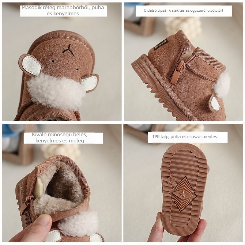 Baba hócsizma, uniszex, mikroszálas felsőrész, fleece bélés, puha talp, 1-3 éveseknek