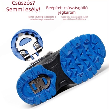 Gyerekek téli bakancsai extrém hidegre (-40°C-ig), csúszásmentes jégkarmokra alkalmas csúszásgátlóval, fleece bélés és vastag belső.