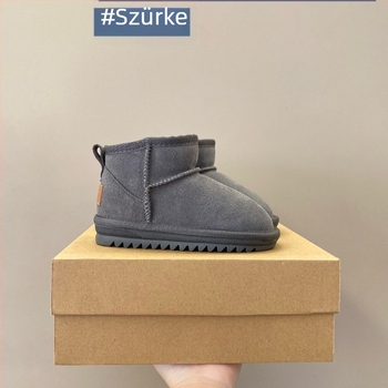 Gyerekeknek szánt bőrszárú bokacsizma, uniszex, fleece bélés, casual stílus, 1–16 éveseknek