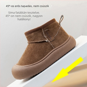 Új 2025-ös gyerekeknek készült téli hócsizma fleece béléssel, vízálló, csúszásmentes, vastagított boka, téli cipő