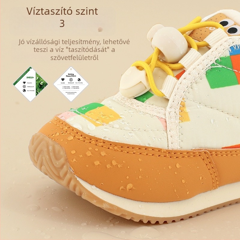 Gyerekeknek szóló bokacsizma meleg béléssel és puha talppal, felsőrész: műbőr + textile, uniszex, 4–6 éveseknek
