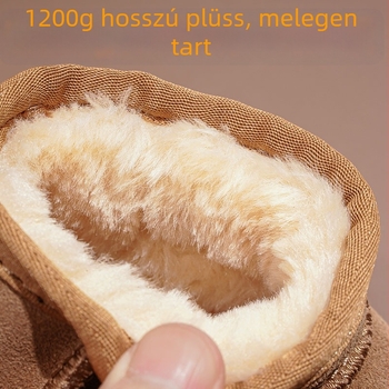 Gyerekeknek készült csúszásgátló hócsizma, téli gyerekcipő fleece-béléssel, velúr felsőrésszel