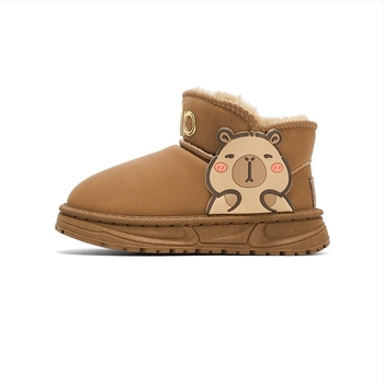 Gyerekek téli hócsizmája, uniszex, velúr felsőrész, PU talp, vastag bélés, 4-16 éveseknek, téli 2025 kiadás