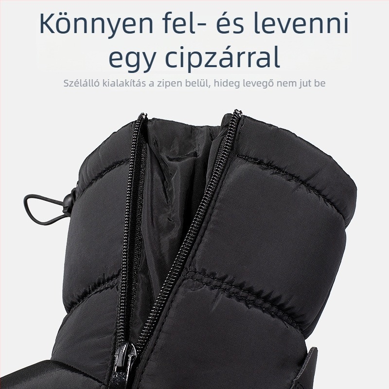 Gyerek téli boka bakancs puha bélésével, vastag meleg, 7–16 éveseknek, oldalsó cipzár, csúszásmentes, vízálló