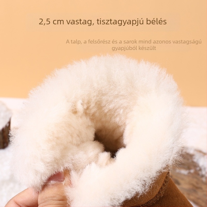 Gyerekeknek készült téli csizma báránybőrrel bélelt, uniszex