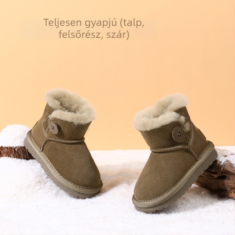 Gyerekeknek készült téli csizma báránybőrrel bélelt, uniszex