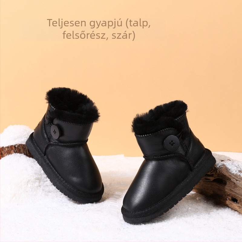 Gyerekeknek készült téli csizma báránybőrrel bélelt, uniszex