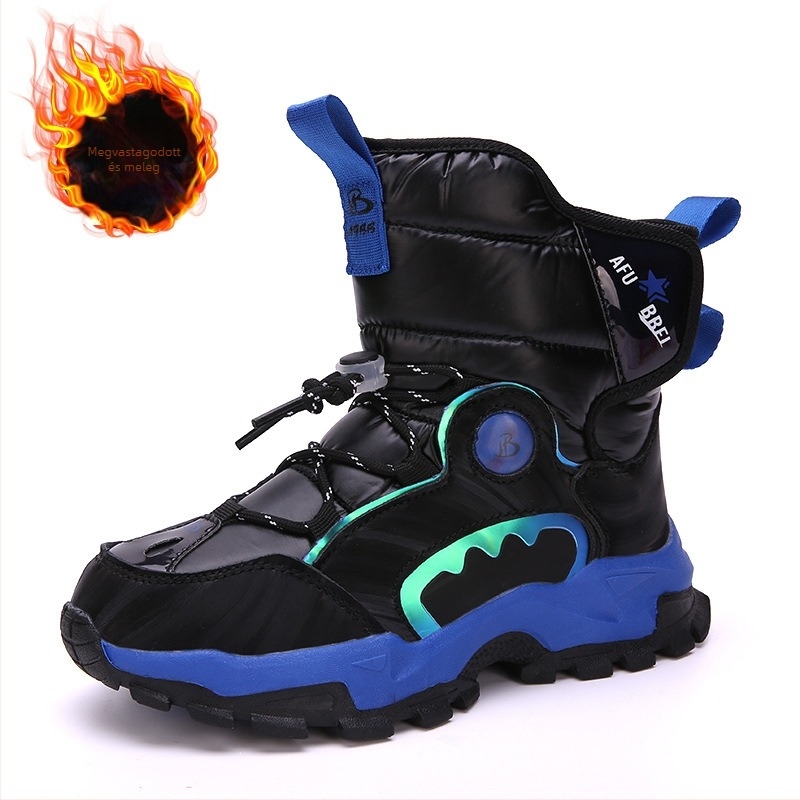 Bokacsizma fiúknak szintetikus bőrből, sportos stílus, korosztály 1–16 év (Felső anyag: Szintetikus bőr; Stílus: Mozgás; Korosztály: 1–16; Nem: Fiúk)